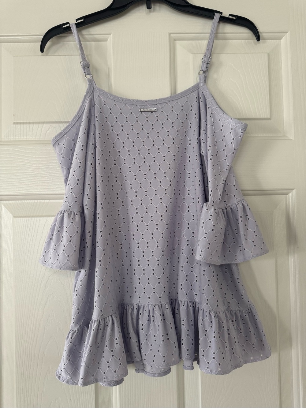Michael Kors Lavender Eyelet Tiered Ruffle Cami Top - Picture 3 of 3